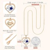image:imageCDE Double Birthstone Rose Gold Pendant Necklace Gift for WomenWhiteDeep Blue0409Birthstone
