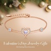 image:imageCDE Love Heart Bracelets for Women 925 Sterling Silver with Birthstone Zirconia Birthday Anniversary Charm Link Chain Bracelet Jewelry Gift for Wife Girlfriend HerRose Gold06JuneHeart Zircon