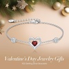 image:imageCDE Love Heart Bracelets for Women 925 Sterling Silver with Birthstone Zirconia Birthday Anniversary Charm Link Chain Bracelet Jewelry Gift for Wife Girlfriend HerSliver07JulyHeart Zircon