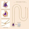 image:imageCDE Mothers Day Gifts Love Heart Pendant Necklaces for Women Silver Tone Rose Gold Tone Birthstone Jewelry Gifts for Wife HerRose Gold02FebruaryAmethyst Purple