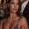 image:imageCDE Mothers Day Gifts Love Heart Pendant Necklaces for Women Silver Tone Rose Gold Tone Birthstone Jewelry Gifts for Wife HerRose Gold02FebruaryAmethyst Purple