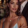 image:imageCDE Mothers Day Gifts Love Heart Pendant Necklaces for Women Silver Tone Rose Gold Tone Birthstone Jewelry Gifts for Wife HerRose Gold03MarchPale Blue