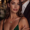 image:imageCDE Mothers Day Gifts Love Heart Pendant Necklaces for Women Silver Tone Rose Gold Tone Birthstone Jewelry Gifts for Wife HerRose Gold05MayForest Emerald Green