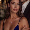 image:imageCDE Mothers Day Gifts Love Heart Pendant Necklaces for Women Silver Tone Rose Gold Tone Birthstone Jewelry Gifts for Wife HerRose Gold09SeptemberRoyal Blue Spahhire