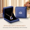 image:imageCDE Mothers Day Gifts Love Heart Pendant Necklaces for Women Silver Tone Rose Gold Tone Birthstone Jewelry Gifts for Wife HerRose Gold09SeptemberRoyal Blue Spahhire