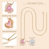 image:imageCDE Mothers Day Gifts Love Heart Pendant Necklaces for Women Silver Tone Rose Gold Tone Birthstone Jewelry Gifts for Wife HerRose Gold10OctoberRose Quartz Pink
