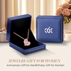 image:imageCDE Mothers Day Gifts Love Heart Pendant Necklaces for Women Silver Tone Rose Gold Tone Birthstone Jewelry Gifts for Wife HerRose Gold10OctoberRose Quartz Pink