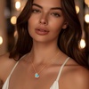 image:imageCDE Mothers Day Gifts Love Heart Pendant Necklaces for Women Silver Tone Rose Gold Tone Birthstone Jewelry Gifts for Wife HerRose Gold12DecemberSky Blue