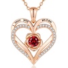 image:imageCDE Rose Gold Heart Birthstone Necklace Hypoallergenic Jewelry GiftsI Love You Mom01JanuaryJulyRuby Garnet Red