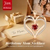 image:imageCDE Rose Gold Heart Birthstone Necklace Hypoallergenic Jewelry GiftsI Love You Mom01JanuaryJulyRuby Garnet Red