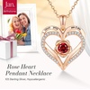image:imageCDE Rose Gold Heart Birthstone Necklace Hypoallergenic Jewelry GiftsI Love You Mom01JanuaryJulyRuby Garnet Red