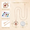 image:imageCDE Rose Gold Heart Birthstone Necklace Hypoallergenic Jewelry GiftsI Love You Mom01JanuaryJulyRuby Garnet Red