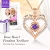 image:imageCDE Rose Gold Heart Birthstone Necklace Hypoallergenic Jewelry GiftsI Love You Mom02FebruaryAmethyst Purple