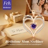 image:imageCDE Rose Gold Heart Birthstone Necklace Hypoallergenic Jewelry GiftsI Love You Mom02FebruaryAmethyst Purple