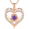 image:imageCDE Rose Gold Heart Birthstone Necklace Hypoallergenic Jewelry GiftsI Love You Mom02FebruaryAmethyst Purple