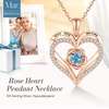 image:imageCDE Rose Gold Heart Birthstone Necklace Hypoallergenic Jewelry GiftsI Love You Mom03MarchAquamarine Light Blue