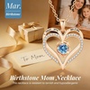 image:imageCDE Rose Gold Heart Birthstone Necklace Hypoallergenic Jewelry GiftsI Love You Mom03MarchAquamarine Light Blue