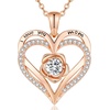 image:imageCDE Rose Gold Heart Birthstone Necklace Hypoallergenic Jewelry GiftsI Love You Mom04AprilElegant White
