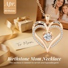 image:imageCDE Rose Gold Heart Birthstone Necklace Hypoallergenic Jewelry GiftsI Love You Mom04AprilElegant White
