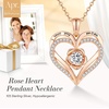 image:imageCDE Rose Gold Heart Birthstone Necklace Hypoallergenic Jewelry GiftsI Love You Mom04AprilElegant White