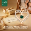image:imageCDE Rose Gold Heart Birthstone Necklace Hypoallergenic Jewelry GiftsI Love You Mom05MayEmerald Green