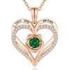 image:imageCDE Rose Gold Heart Birthstone Necklace Hypoallergenic Jewelry GiftsI Love You Mom05MayEmerald Green