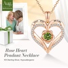 image:imageCDE Rose Gold Heart Birthstone Necklace Hypoallergenic Jewelry GiftsI Love You Mom08AugustPeridotOlive Green