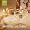 image:imageCDE Rose Gold Heart Birthstone Necklace Hypoallergenic Jewelry GiftsI Love You Mom08AugustPeridotOlive Green