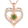 image:imageCDE Rose Gold Heart Birthstone Necklace Hypoallergenic Jewelry GiftsI Love You Mom08AugustPeridotOlive Green