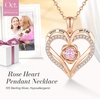 image:imageCDE Rose Gold Heart Birthstone Necklace Hypoallergenic Jewelry GiftsI Love You Mom10OctoberOpal Pink