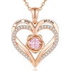 image:imageCDE Rose Gold Heart Birthstone Necklace Hypoallergenic Jewelry GiftsI Love You Mom10OctoberOpal Pink
