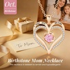 image:imageCDE Rose Gold Heart Birthstone Necklace Hypoallergenic Jewelry GiftsI Love You Mom10OctoberOpal Pink