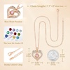 image:imageCDE Rose Gold Heart Birthstone Necklace Hypoallergenic Jewelry GiftsI Love You Mom10OctoberOpal Pink