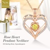 image:imageCDE Rose Gold Heart Birthstone Necklace Hypoallergenic Jewelry GiftsI Love You Mom11NovemberCitrine Yellow