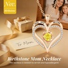 image:imageCDE Rose Gold Heart Birthstone Necklace Hypoallergenic Jewelry GiftsI Love You Mom11SeptemberNovemberCitrine Yellow