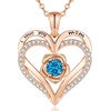 image:imageCDE Rose Gold Heart Birthstone Necklace Hypoallergenic Jewelry GiftsI Love You Mom12DecemberBlue Zirconia