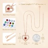 image:imageCDE Rose Gold Heart Birthstone Necklace Hypoallergenic Jewelry GiftsRose Gold Plated01JanuaryJulyRuby Garnet Red