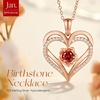 image:imageCDE Rose Gold Heart Birthstone Necklace Hypoallergenic Jewelry GiftsRose Gold Plated01JanuaryJulyRuby Garnet Red
