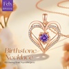 image:imageCDE Rose Gold Heart Birthstone Necklace Hypoallergenic Jewelry GiftsRose Gold Plated02FebruaryAmethyst Purple