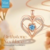 image:imageCDE Rose Gold Heart Birthstone Necklace Hypoallergenic Jewelry GiftsRose Gold Plated03MarchAquamarine Light Blue