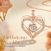 image:imageCDE Rose Gold Heart Birthstone Necklace Hypoallergenic Jewelry GiftsRose Gold Plated04AprilElegant White