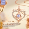 image:imageCDE Rose Gold Heart Birthstone Necklace Hypoallergenic Jewelry GiftsRose Gold Plated06JuneAlexandrite Light Purple