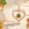 image:imageCDE Rose Gold Heart Birthstone Necklace Hypoallergenic Jewelry GiftsRose Gold Plated08AugustPeridotOlive Green