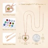 image:imageCDE Rose Gold Heart Birthstone Necklace Hypoallergenic Jewelry GiftsRose Gold Plated08AugustPeridotOlive Green