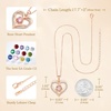 image:imageCDE Rose Gold Heart Birthstone Necklace Hypoallergenic Jewelry GiftsRose Gold Plated10OctoberOpal Pink