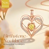 image:imageCDE Rose Gold Heart Birthstone Necklace Hypoallergenic Jewelry GiftsRose Gold Plated11NovemberCitrine Yellow