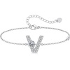 image:imageMothers Day Gifts Initial Bracelets for Women AZ Letter Bracelet Dainty Adjustable Charm Bracelet Personalized Charm Alphabet Jewelry Gifts for Mom Girlfriend Wife Birthday Christmas Valentines Day AnniversaryV