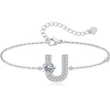 image:imageMothers Day Gifts Initial Bracelets for Women AZ Letter Bracelet Dainty Adjustable Charm Bracelet Personalized Charm Alphabet Jewelry Gifts for Mom Girlfriend Wife Birthday Christmas Valentines Day AnniversaryU