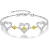 image:imageCDE 18K Rose Gold Heart BraceletsBirthstone Jewelry Gifts for WomenRhodium Plating Sterling Silver11Nov