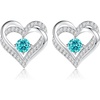 image:imageCDE 18K Rose Gold Heart Stud EarringsBirthstone Jewelry Gifts for Women12DecZircon Blue